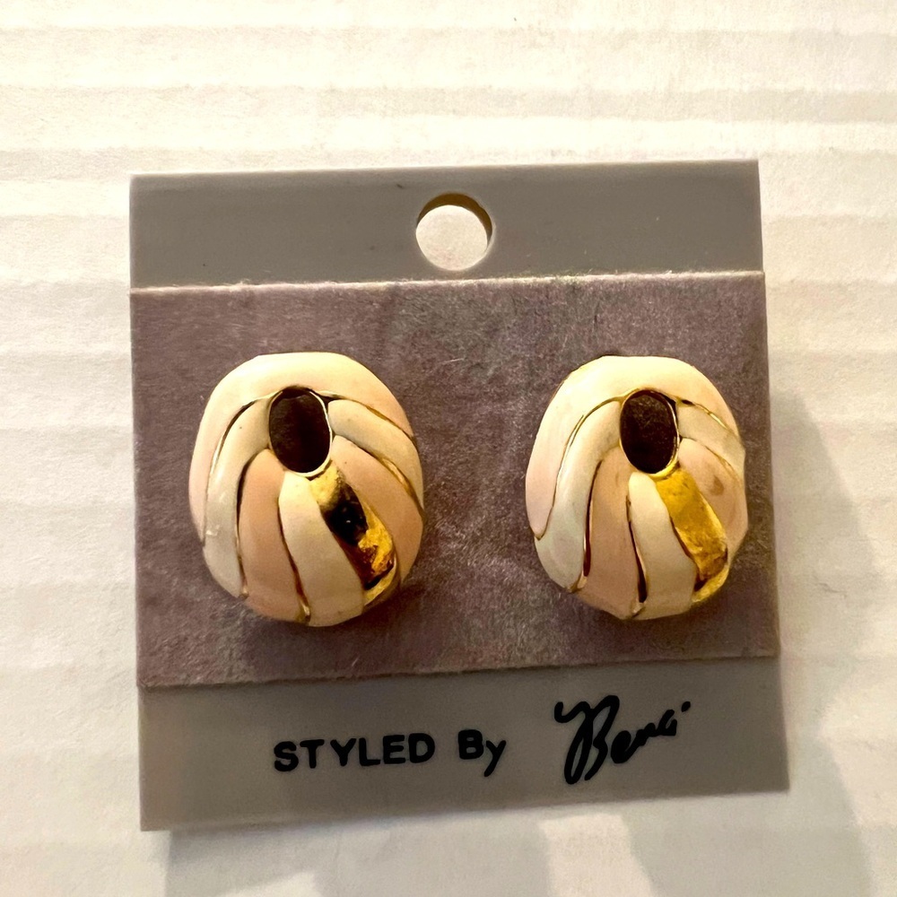 Styled By Beren Gold and Cream Earrings